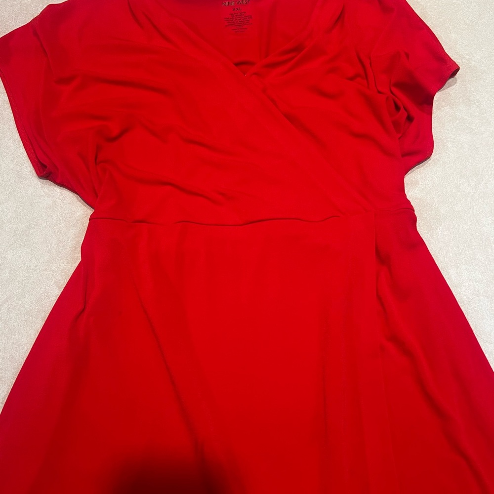 Nine West xxl Vibrant Red Wrap Dress